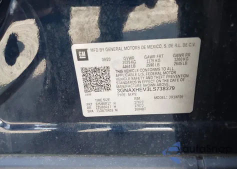 2020 Chevrolet Equinox Fwd Ls from USA, damaged, VIN 3GNAXHEV3LS738379